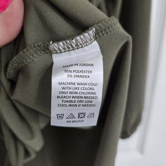 Two By Vince Camuto Bell Shape Shirt Blouse Women SX 2XL Green 3/4 Sleeves Boho - Picture 9 of 11